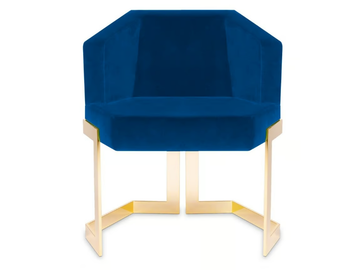 THE HIVE - Upholstered leather easy chair with brass base by ROYAL STRANGER - view 2